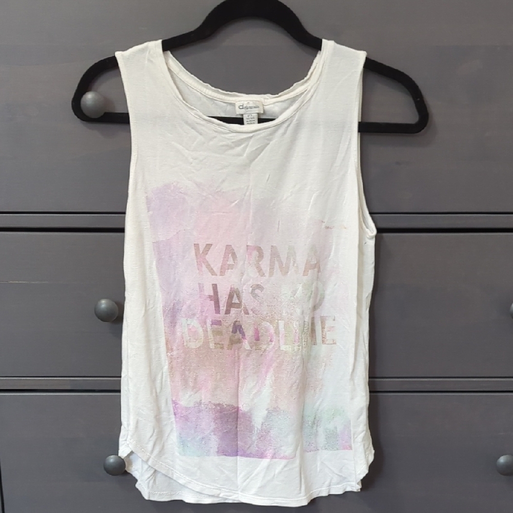 White Graphic Tank Top